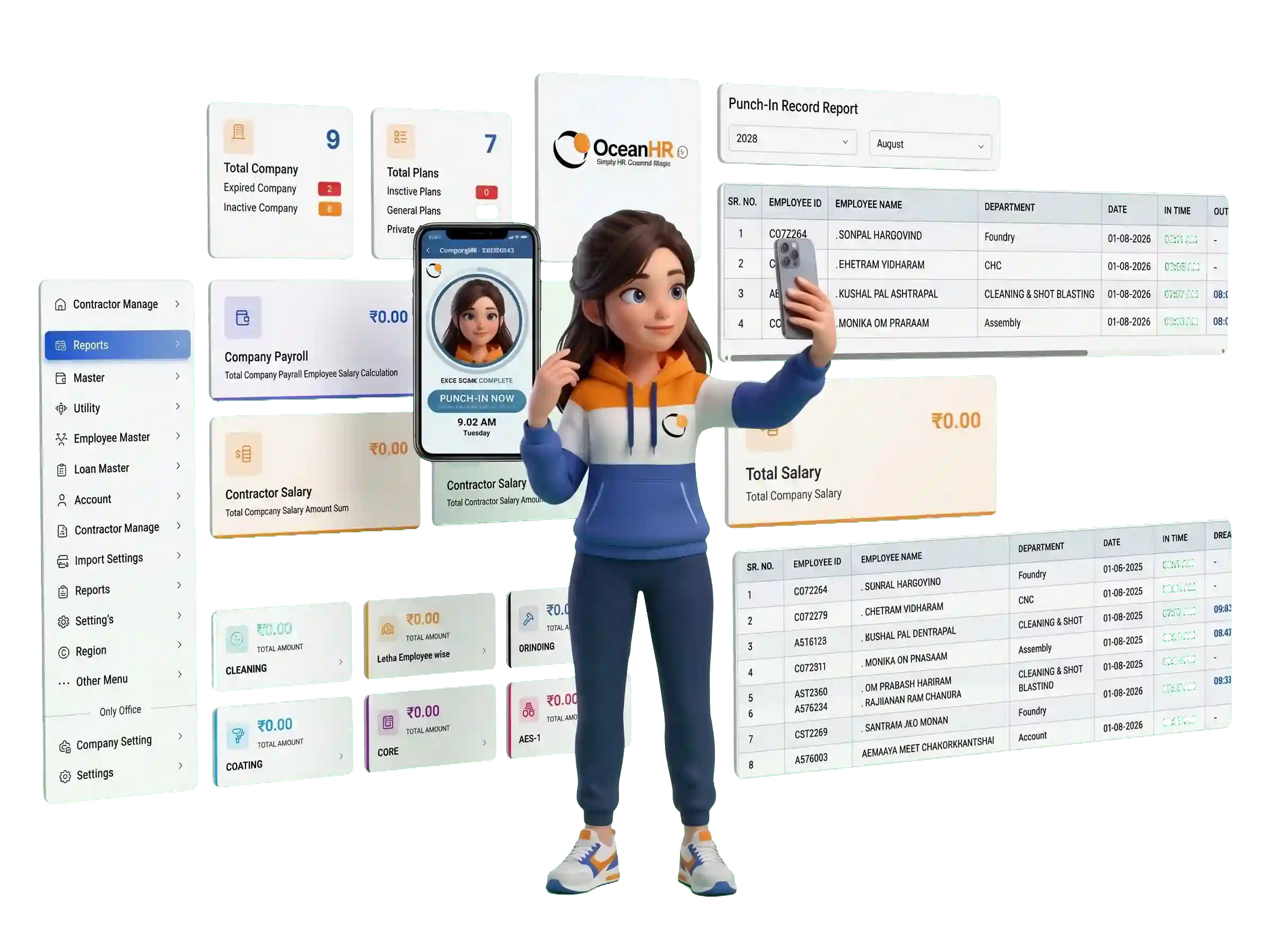 OceanHR App Dashboard Mockup